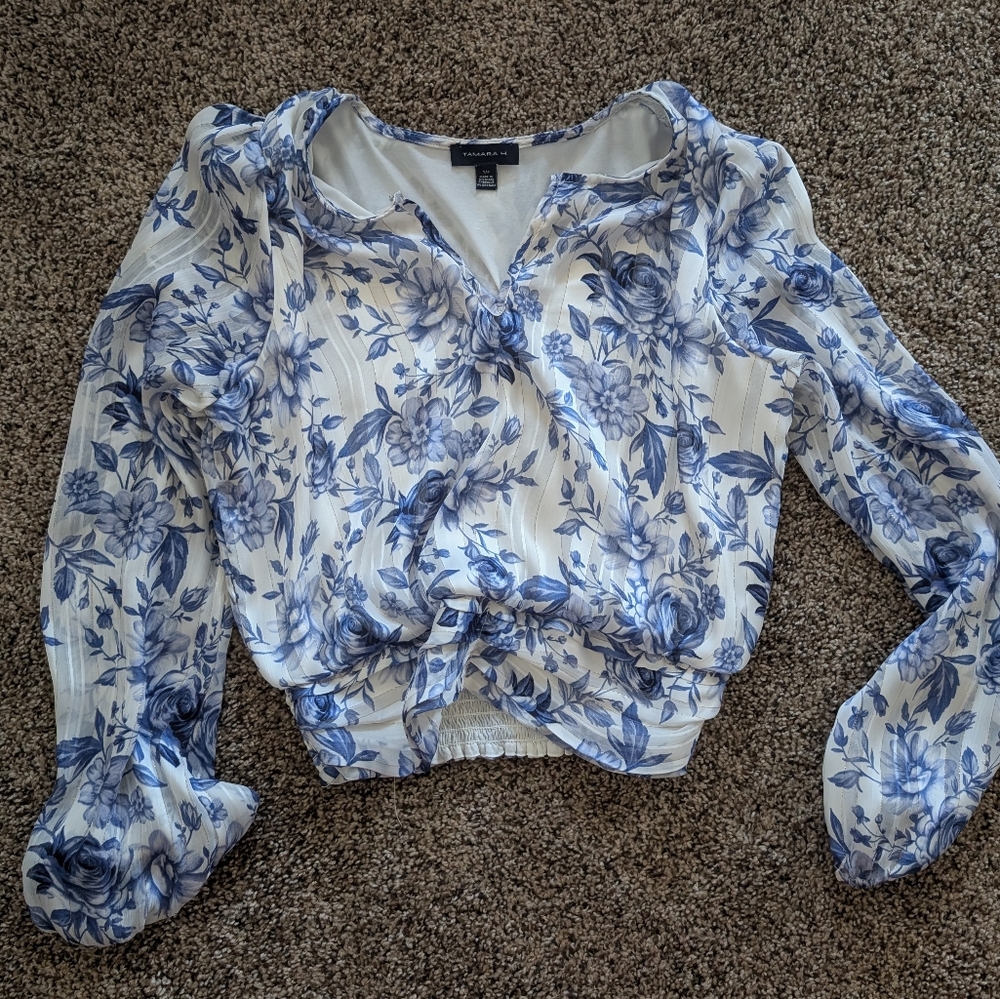 Tamara H. Balloon Sleeve Floral Shirt